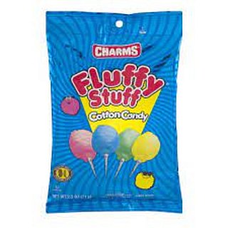 Charms Fluffy Stuff Cotton Candy Pink and Blue 2.5 Oz 12 ct