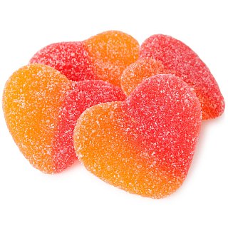 Fini Sugared Peach Hearts 2.2 lb Kosher Parve