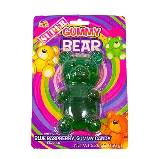 Alberts Super Gummy Bear Blue Raspberry 5.29 oz 5" Blister