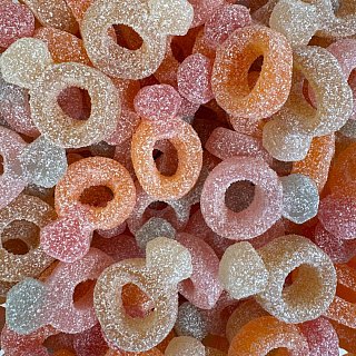Malaco Swedish Sour Diamond Wedding Fruit Rings 2.64 lb