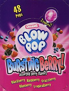 Charms Bursting Berry Blow Pops 48 Count Tray