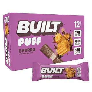 BUILT Puff Protein Bar Churro Cinnamon 1.41 oz 12 ct