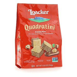 Loacker Quadratini Hazelnut Wafer Cookie Bag 8.8 oz 6ct