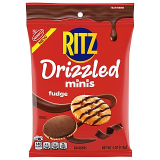 Ritz Drizzled Mini Fudge Crackers 4 oz 12 ct