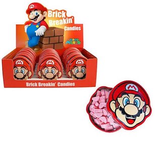 Boston America Nintendo Super Mario Brick Breaking Candy Tin 18 ct