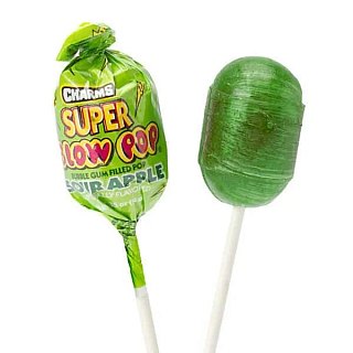 Super Blow Pop All Green Sour Apple Lollipops 36ct Bag