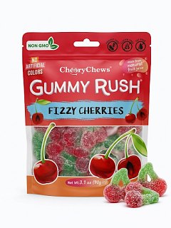 Gummy Rush Fizzy Sour Cherry Gummy Candy 3.17oz 12ct Tray