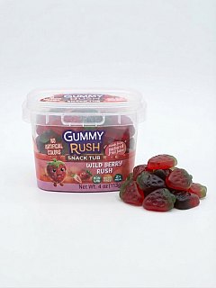 Gummy Rush Snack Tubs Wild Berry Strawberry 4oz 12 Pack