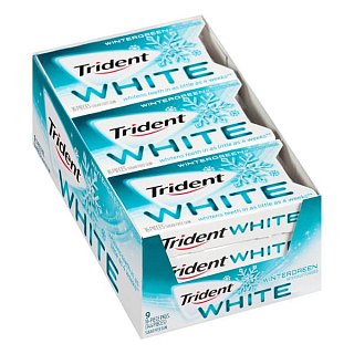 Trident White Gum Wintergreen Sugar Free 9 Count 16 Pieces Each