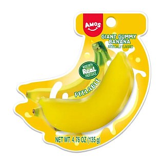 Amos Peelerz Giant Gummy Banana 4.76 oz 6 pack