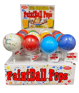 Espeez Paintball Jawbreaker Stick Lollipop 24 ct