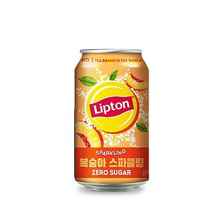 Lipton Korea Zero Sugar  Sparking Peach Tea 12oz Can 12 Pack