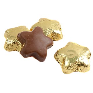 Madelaine Milk Chocolate Foil Mini Gold Stars 1.5" 5lb