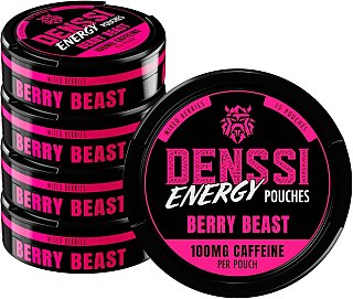 Denssi Energy Caffeine Pouches BERRY BEAST 15ct Tin 8 Pack