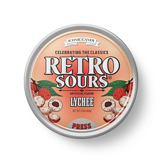 Retro Sours Lychee Hard Candy 2.12 oz 8 ct Tray