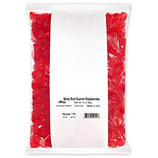 Albanese Berry Red Gummi Raspberries 5 Pound Bag Bulk