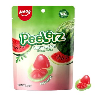 Amos Peelerz Watermelon Peelable Gummy Candy 6 oz 12 ct