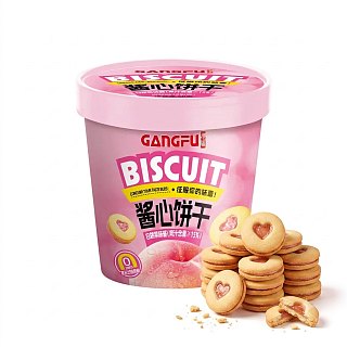 Gangfu Import Peach Jam Biscuit Cookie Cup 1.76oz 24 Pack