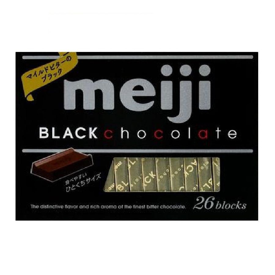 Meiji Japan BLACK Chocolate Bars 26 Block 4.2oz 6ct Tray
