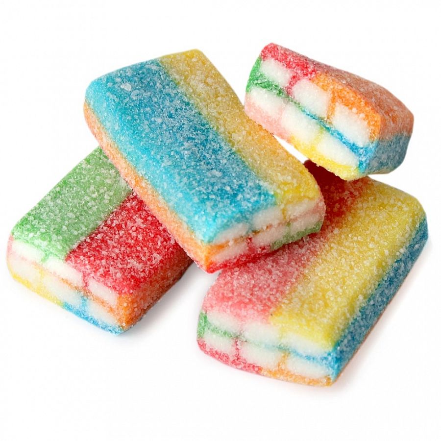 Fini Sour Rainbow Bricks Licorice Candy  2.2 lb Kosher Parve