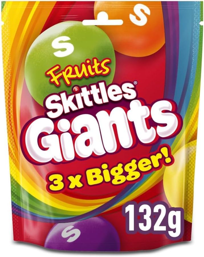 Skittles GIANTS Fruit Soft Candy 132 g 15ct Tray UK Import