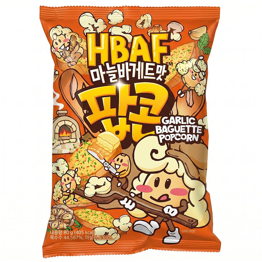 HBAF Korea Import Garlic Baguette Popcorn 2.82 oz 12 ct