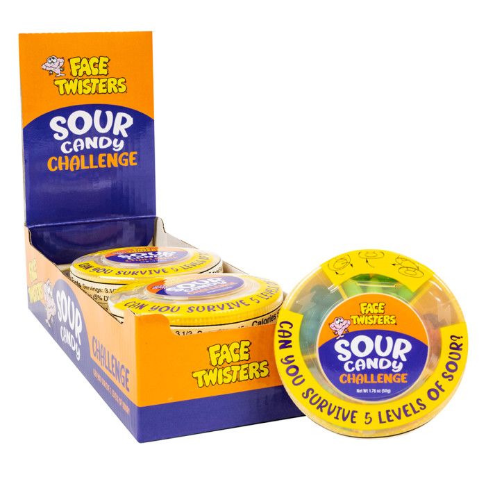 Face Twisters Sour Candy Challenge 5 Levels 1.76 oz 6ct