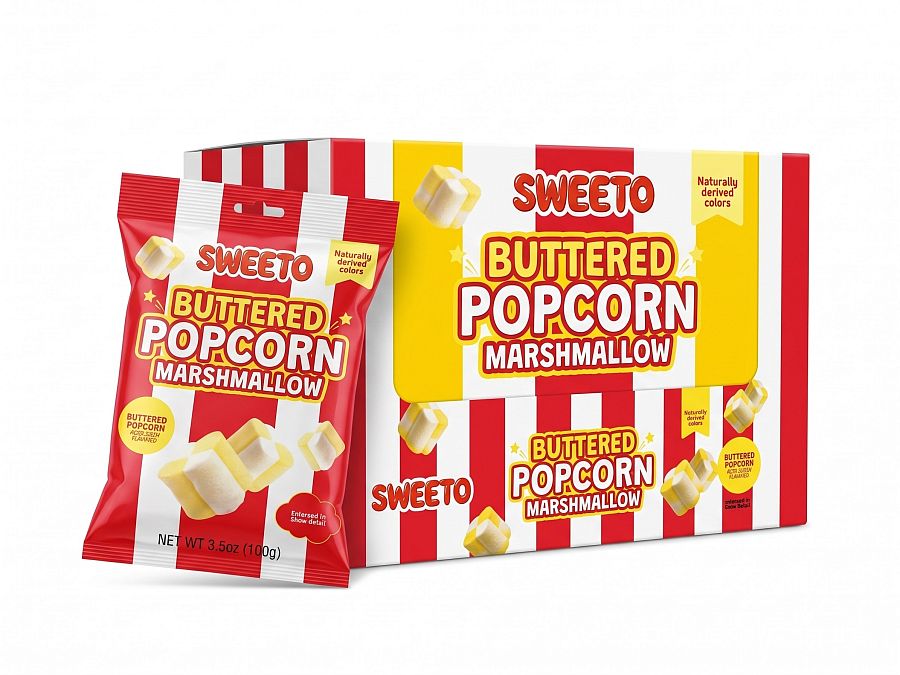 Sweeto Buttered Popcorn Marshmallows 3.5 oz 12 Pack