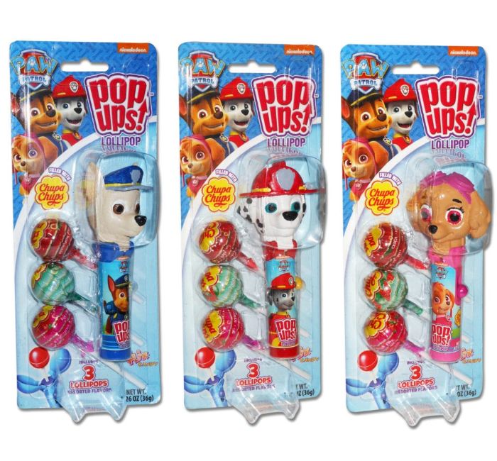 Flix Chupa Chup Paw Patrol Pop Ups Lollipop 6 ct Tray
