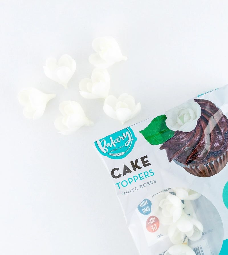 Gerrit’s Top This Cake Toppers White Rose Edible Flower 11ct 3 Pack