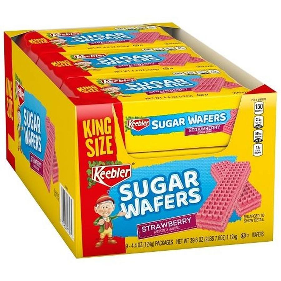 Keebler Sugar Wafers King Size Strawberry 4.40z 9ct
