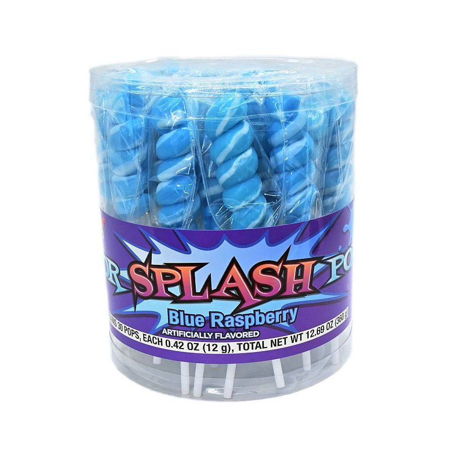 Splash Pops Blue Raspberry Lollipops 30 Count