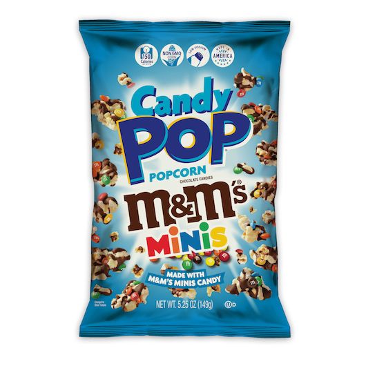 Candy Pop M&M Mini Covered Popcorn 5.25 oz 12 ct