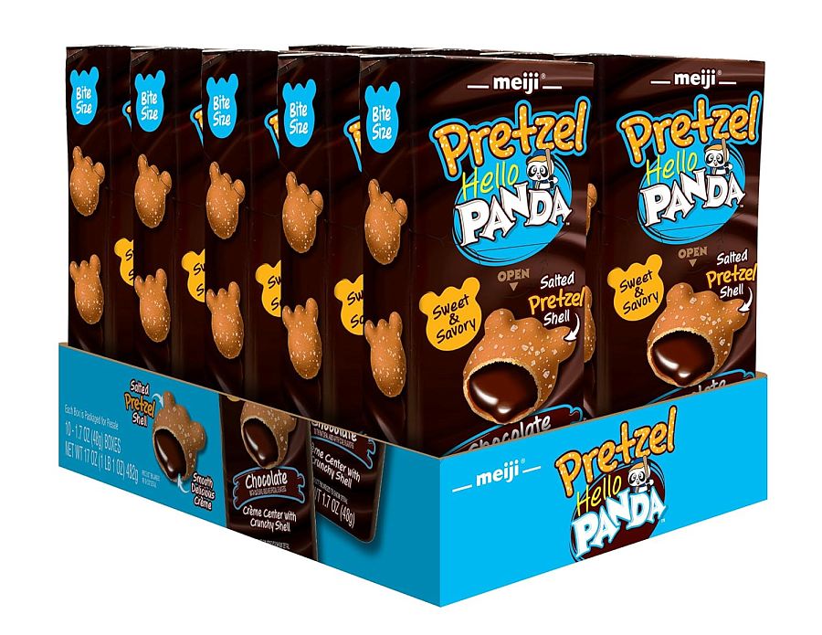 MEIJI Hello Panda Pretzel Cookies Chocolate Filled 1.7oz 10ct