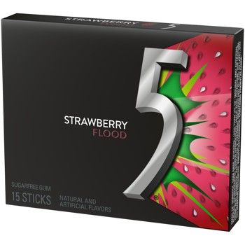 5 Gum Strawberry Flood Gum 15 Stick 10 Pack
