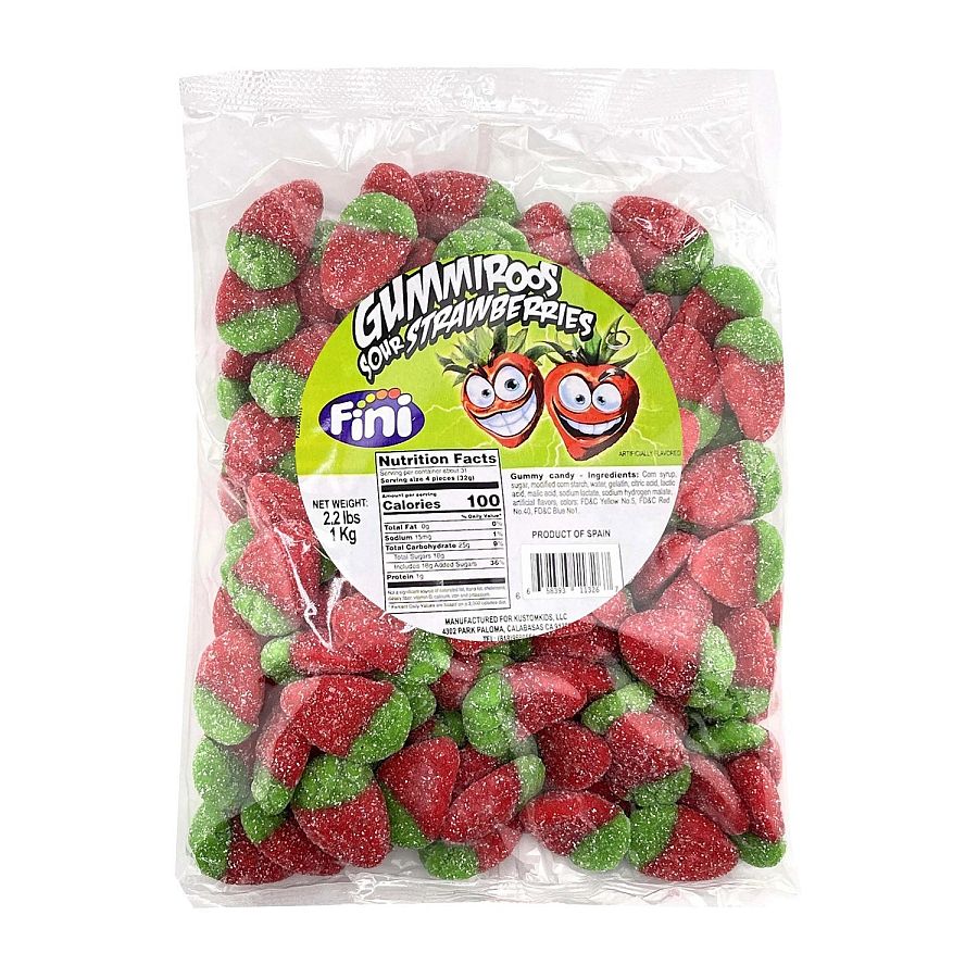 Fini Spain Gummiroos Sour Strawberry Gummies  2.2 lbs