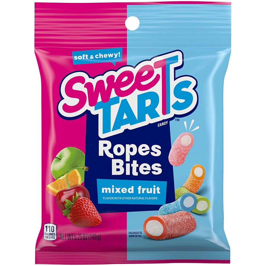 Sweetarts Rope Bites Sweet Chewy Mixed Fruit 5.25 oz 12 ct Peg