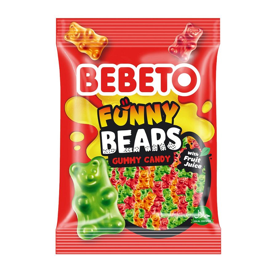 Bebeto Import Funny Bear Gummy Peg Bag 2.82 oz 12ct