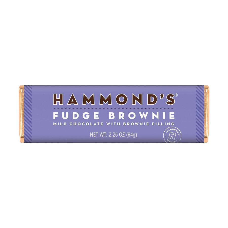 Hammond's Fudge Brownie Milk Chocolate Bar 2.25 oz 12 ct