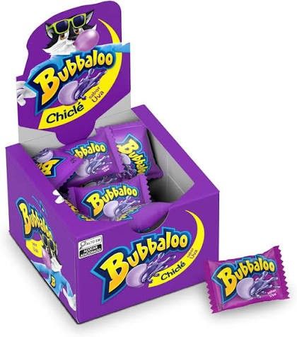 Bubbaloo Brazil Import Chicle Grape Chewing Gum 60ct Box