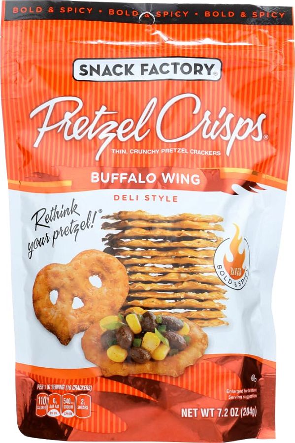 Snack Factory Pretzel Crisps Buffalo Wing 7.2 oz 12 ct