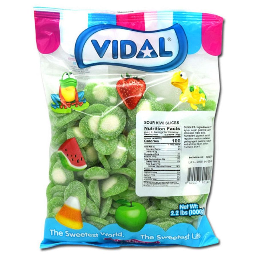 Vidal 2.2 Lb Sour Kiwi Slices Bulk