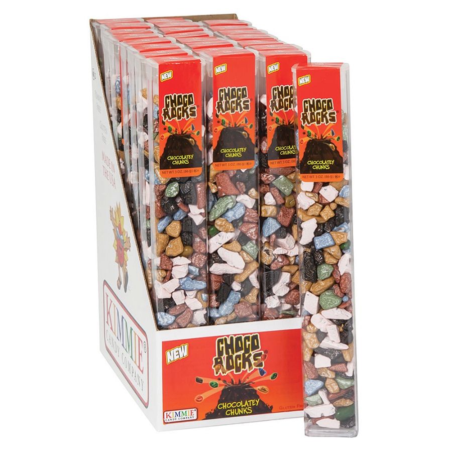Kimmie Choco Rocks Chocolate Pebble Candy 2.5oz Tube 12 ct