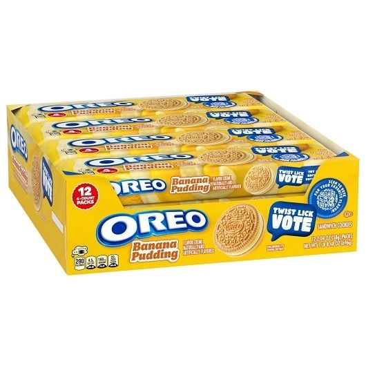 Oreo Banana Pudding Cookies 2.54oz 12ct Tray Single Serve