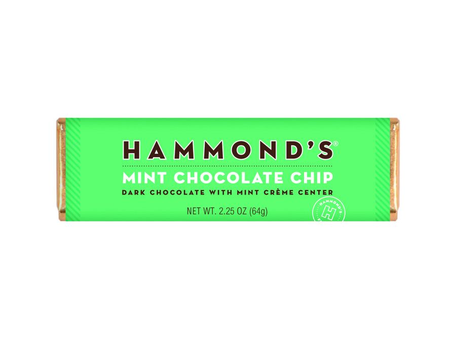 Hammond's Mint Chip Dark  Chocolate Bar 2.25 oz 12 ct