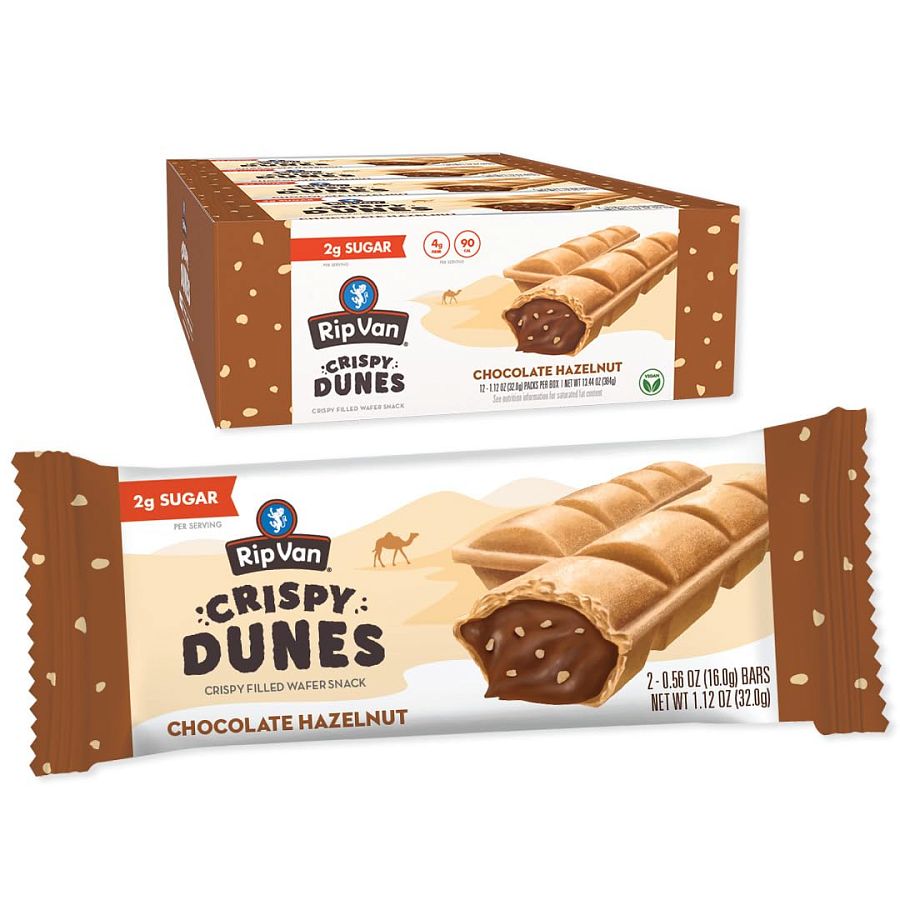 Rip Van Chocolate Hazelnut Crispy Dunes Wafer Bars 1.12 oz 12 ct