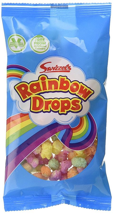 Swizzels UK Rainbow Drops Sugar Coated Puffs 10g Bag 60ct Box