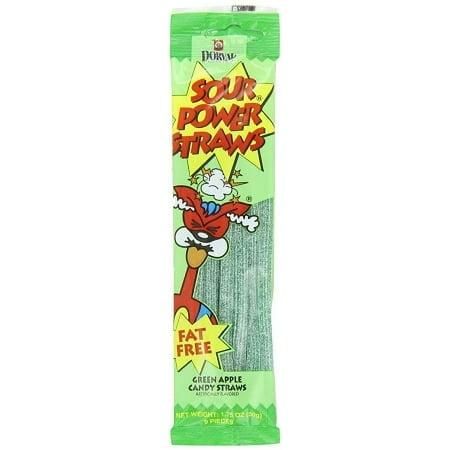 Sour Power Straws Green Apple 24 Count 1.75 ounce