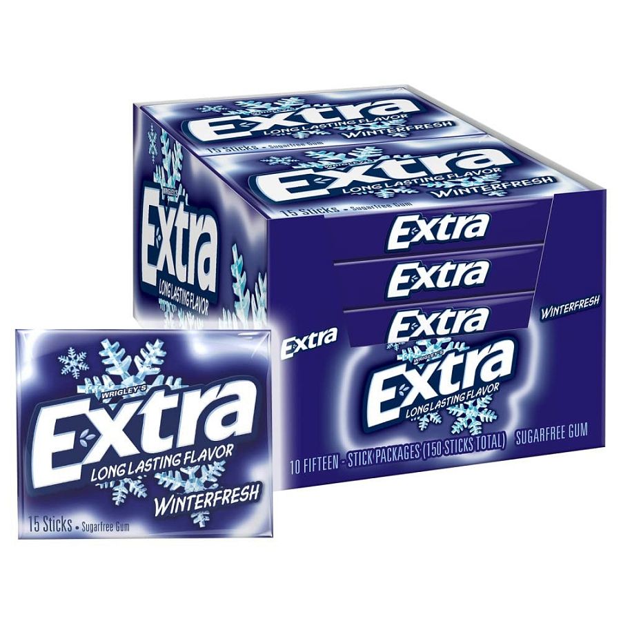 EXTRA Winterfresh Chewing Gum 10 count 15 sticks