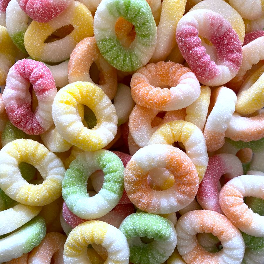 Lutti Swedish Arlequin Fizz Tropical Gummy Rings 4.4 lb